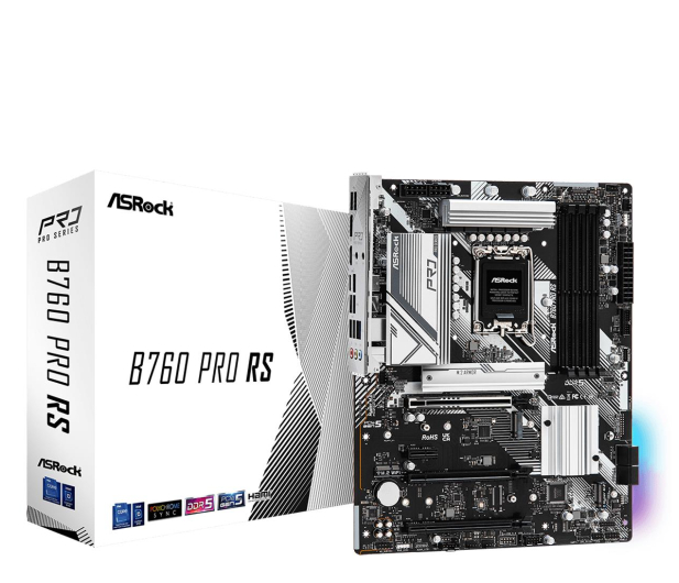 ASROCK Płyta główna B760 Pro RS s1700 4DDR5 DP/HDMI/eDP M.2 ATX B760 PRO RS - 1107452 - zdjęcie